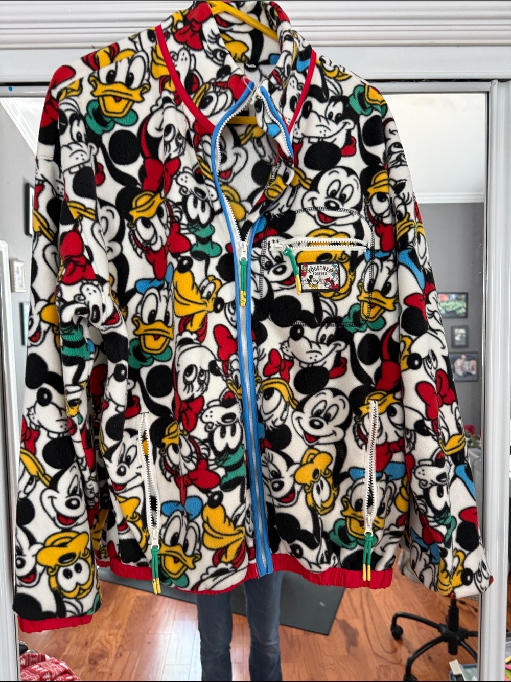 Disney unisex Multicolor Character Fleece zip up!